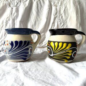 Mexican Folk Art Hand-Painted Pottery Mugs – 12 oz Coffee Cups